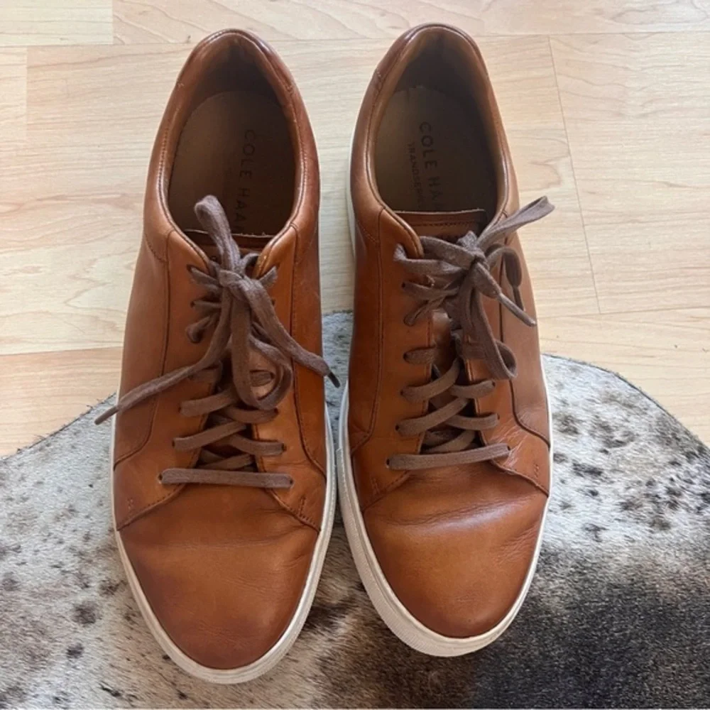 COLE‎ HAAN Brown Men's Grand Series Jensen Sneakers in British Tan Size 10.5